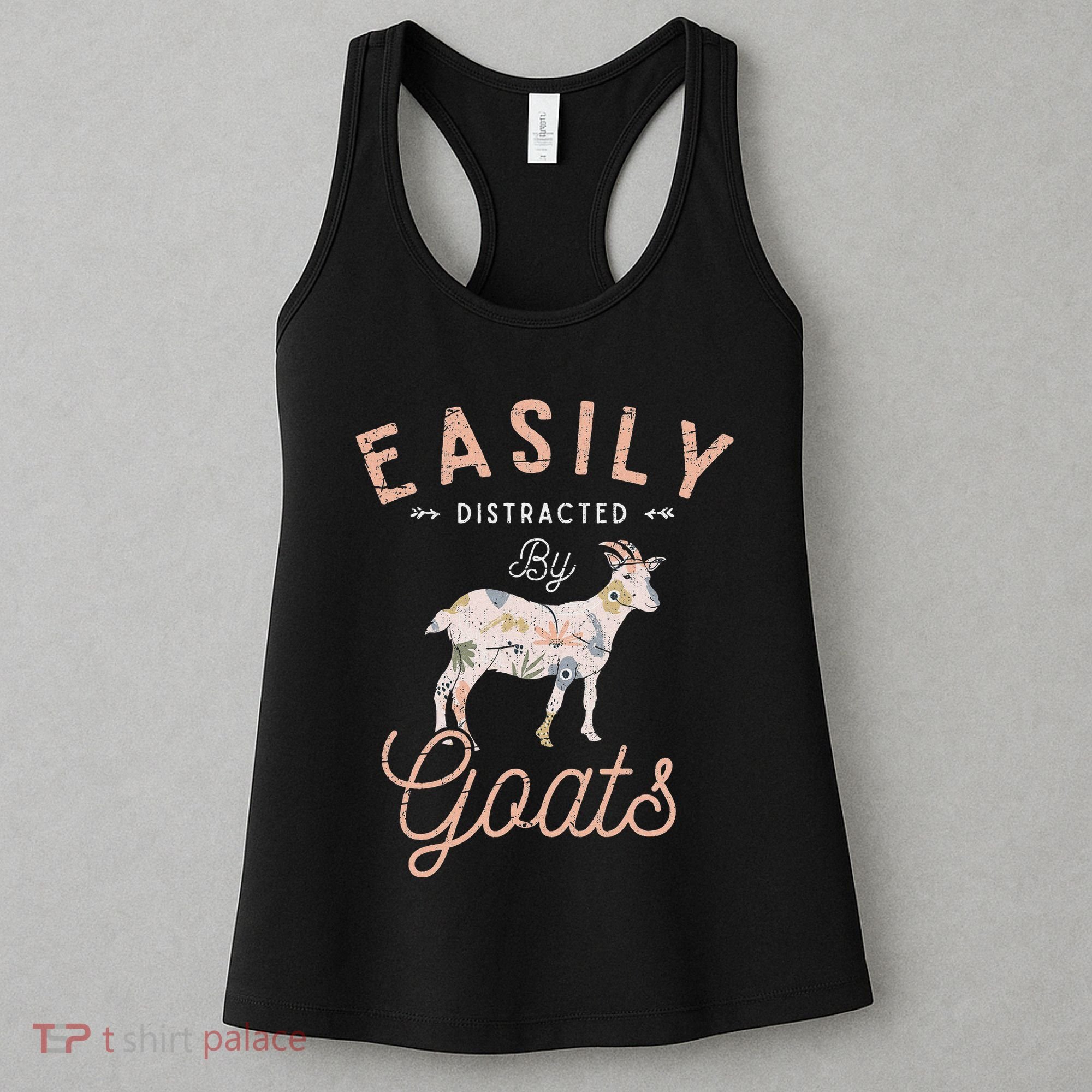 Funny Farm Animal Farmer Flowers Farming Floral Goat Women's Tank Top