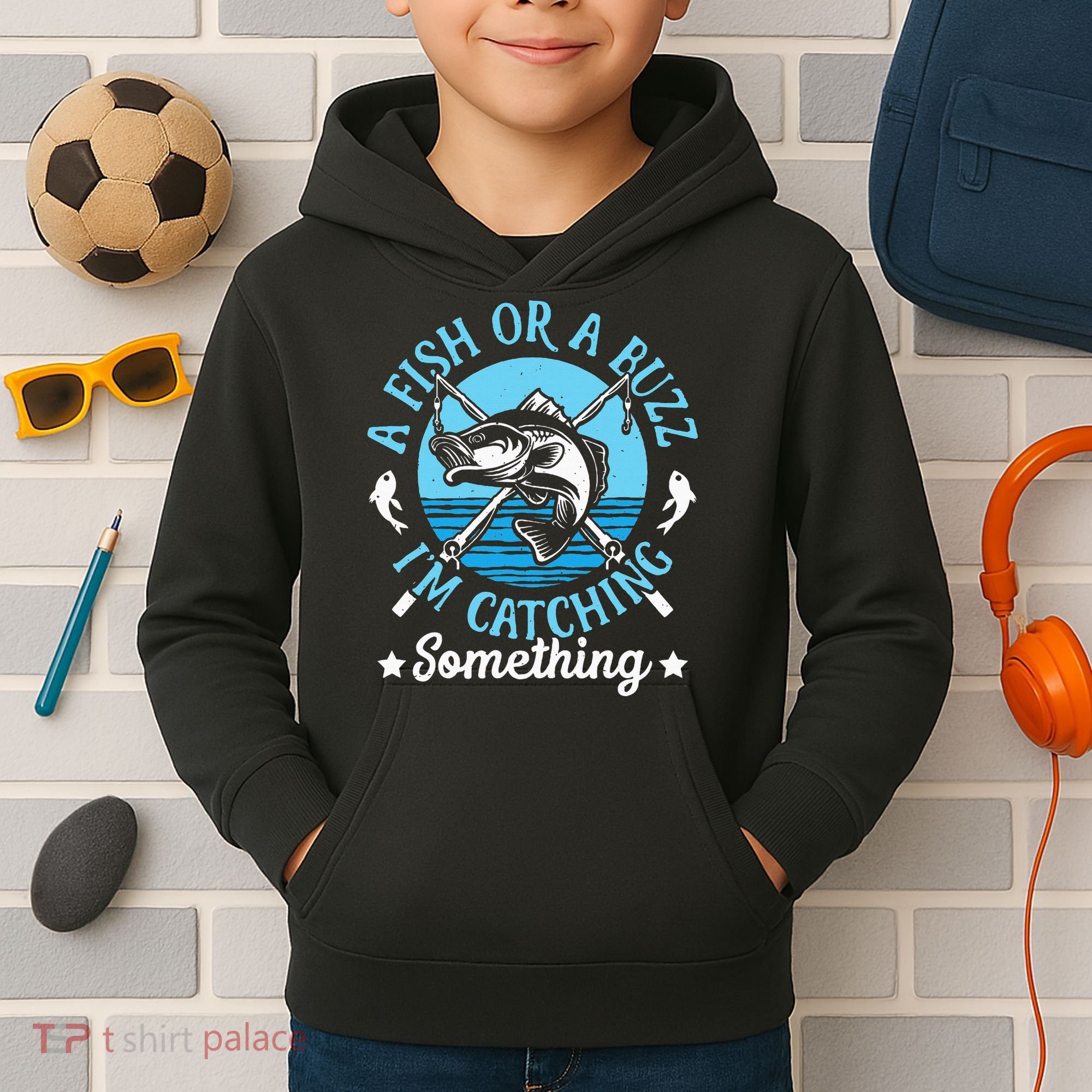 Funny Fishing A Fish Or A Buzz Kids Hoodie