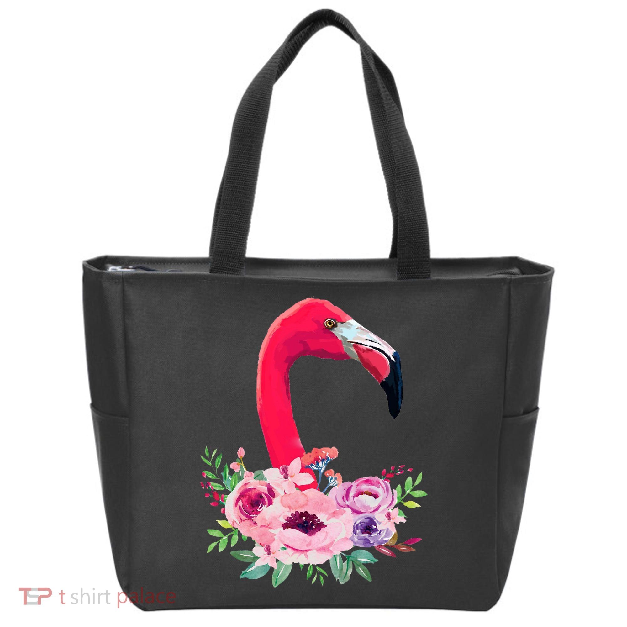 Flamingo Floral Art Tote Bag