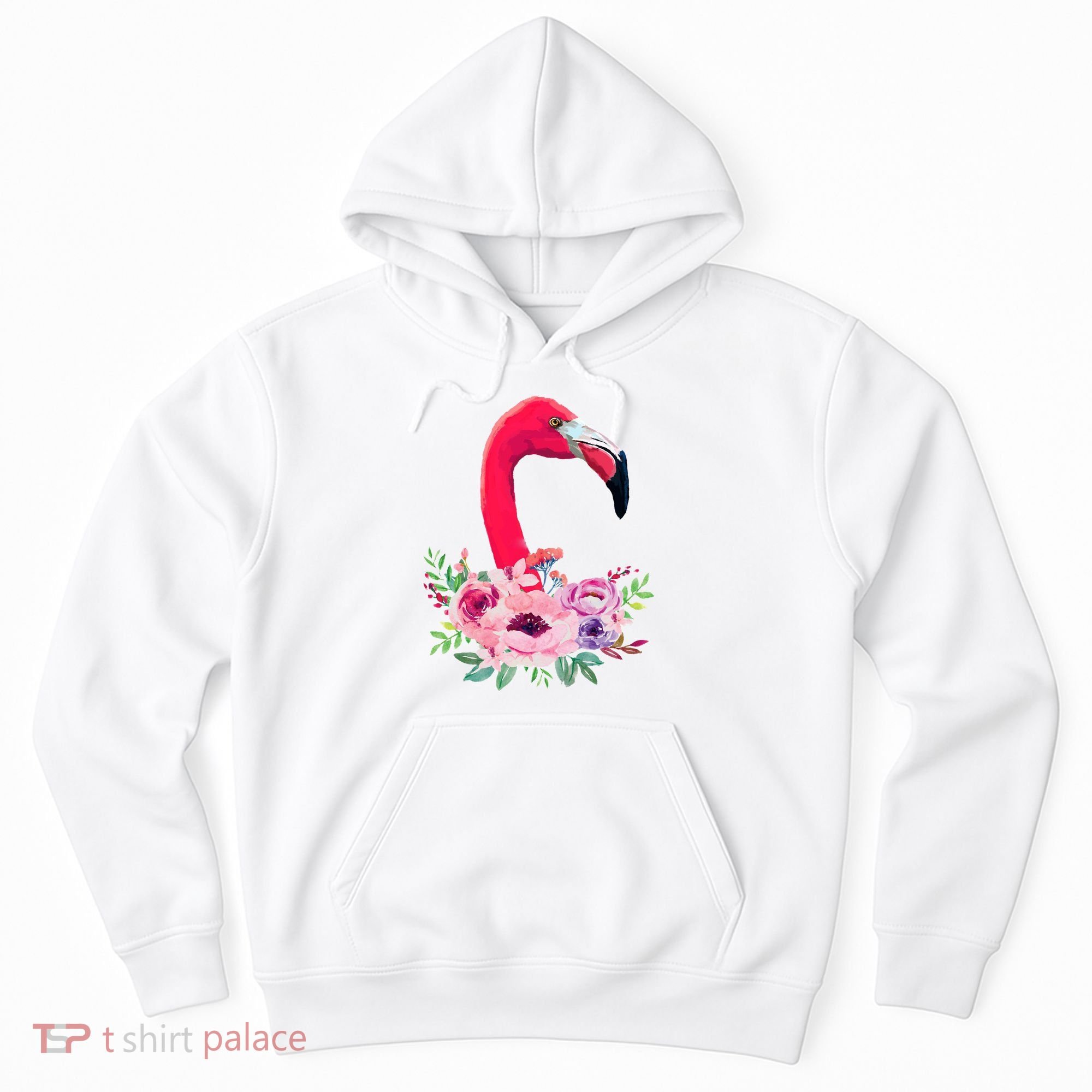 Flamingo Floral Art Hoodie