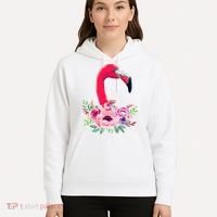 Flamingo Floral Art Hoodie thumb 5