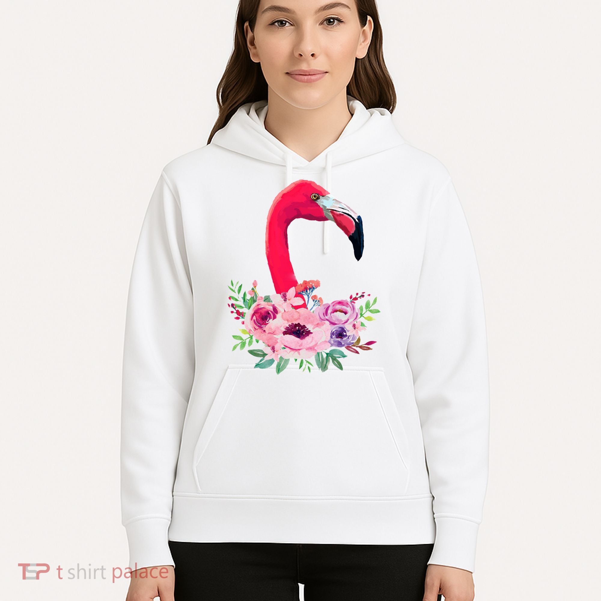 Flamingo Floral Art Hoodie