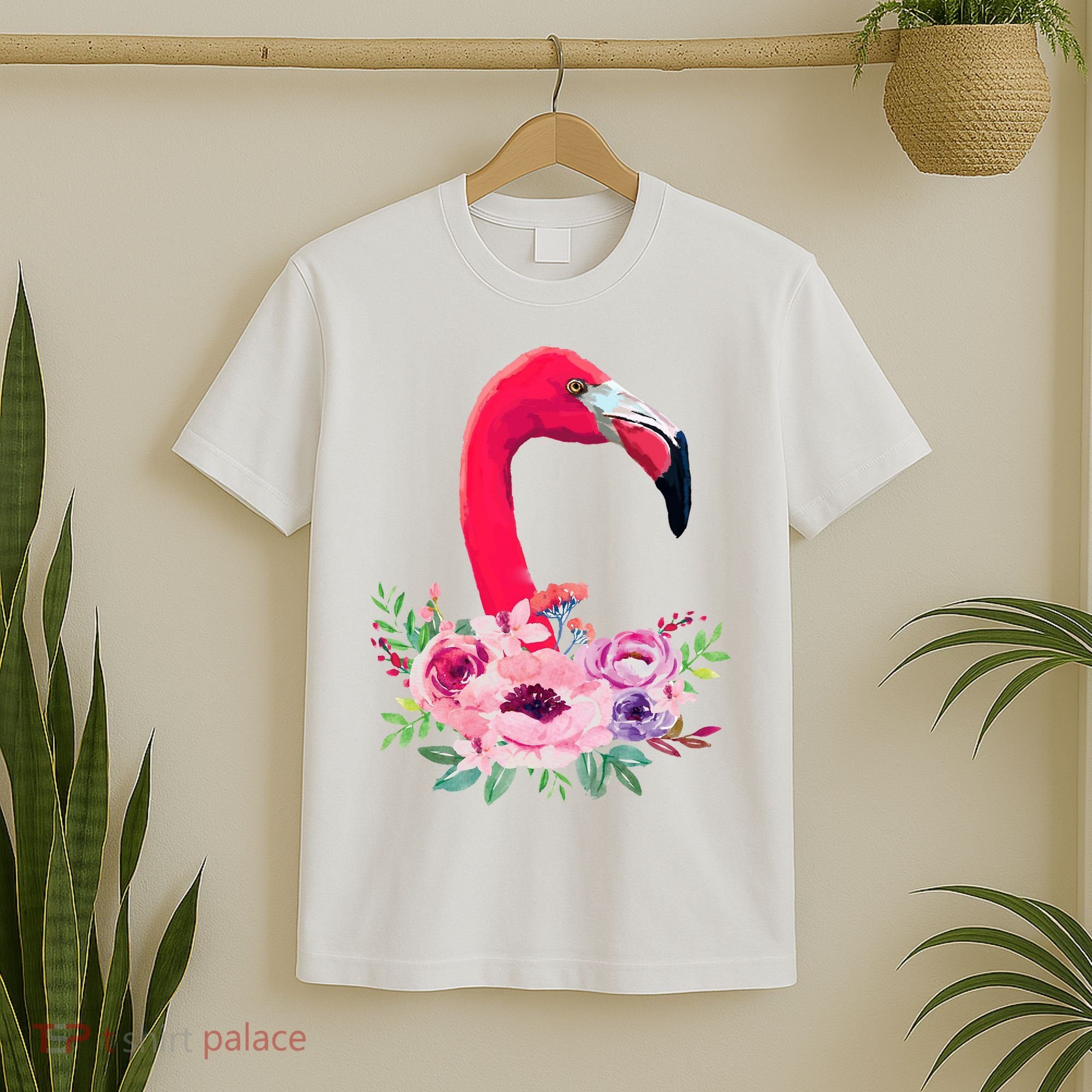 Flamingo Floral Art T-Shirt
