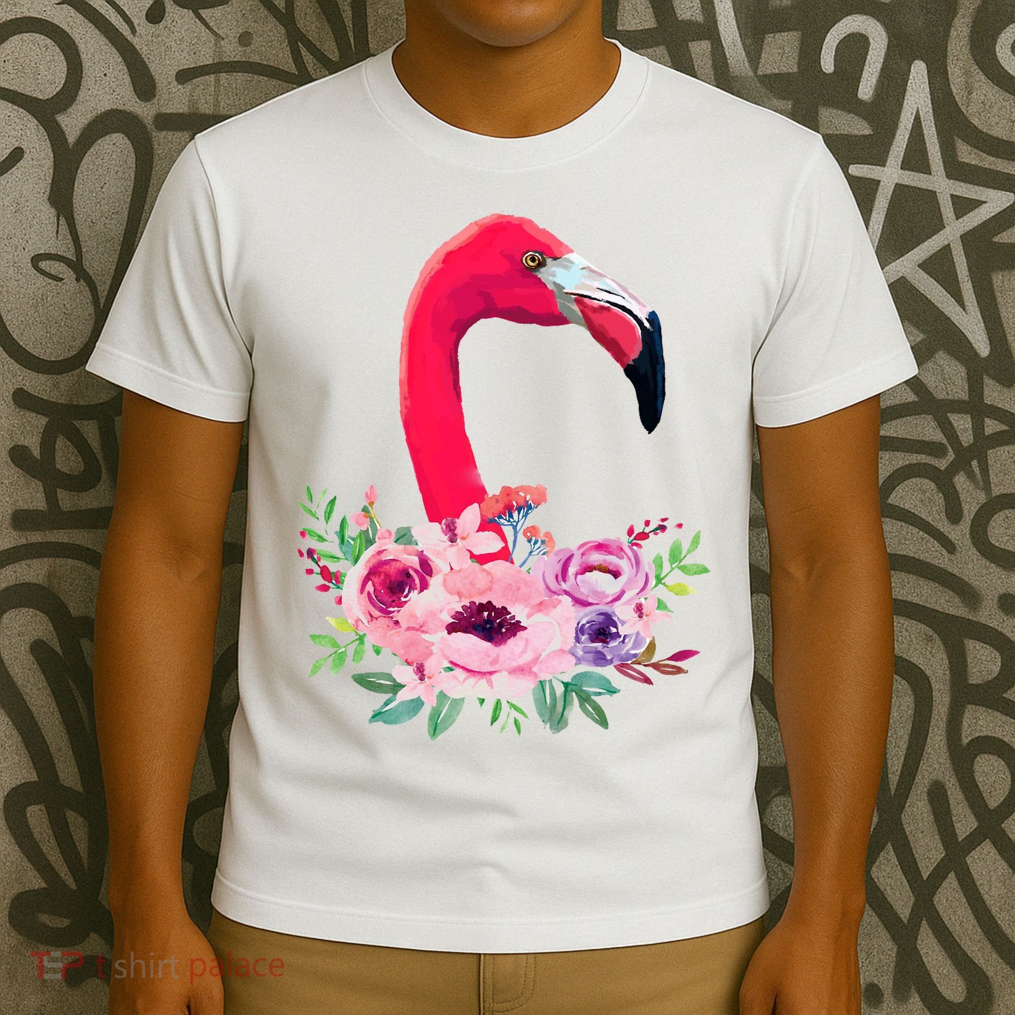 Flamingo Floral Art T-Shirt