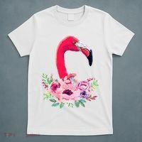 Flamingo Floral Art T-Shirt thumb 5