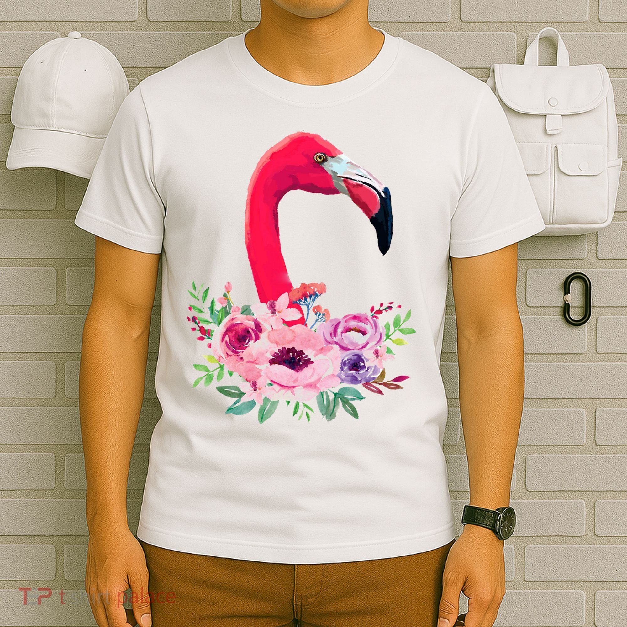 Flamingo Floral Art T-Shirt