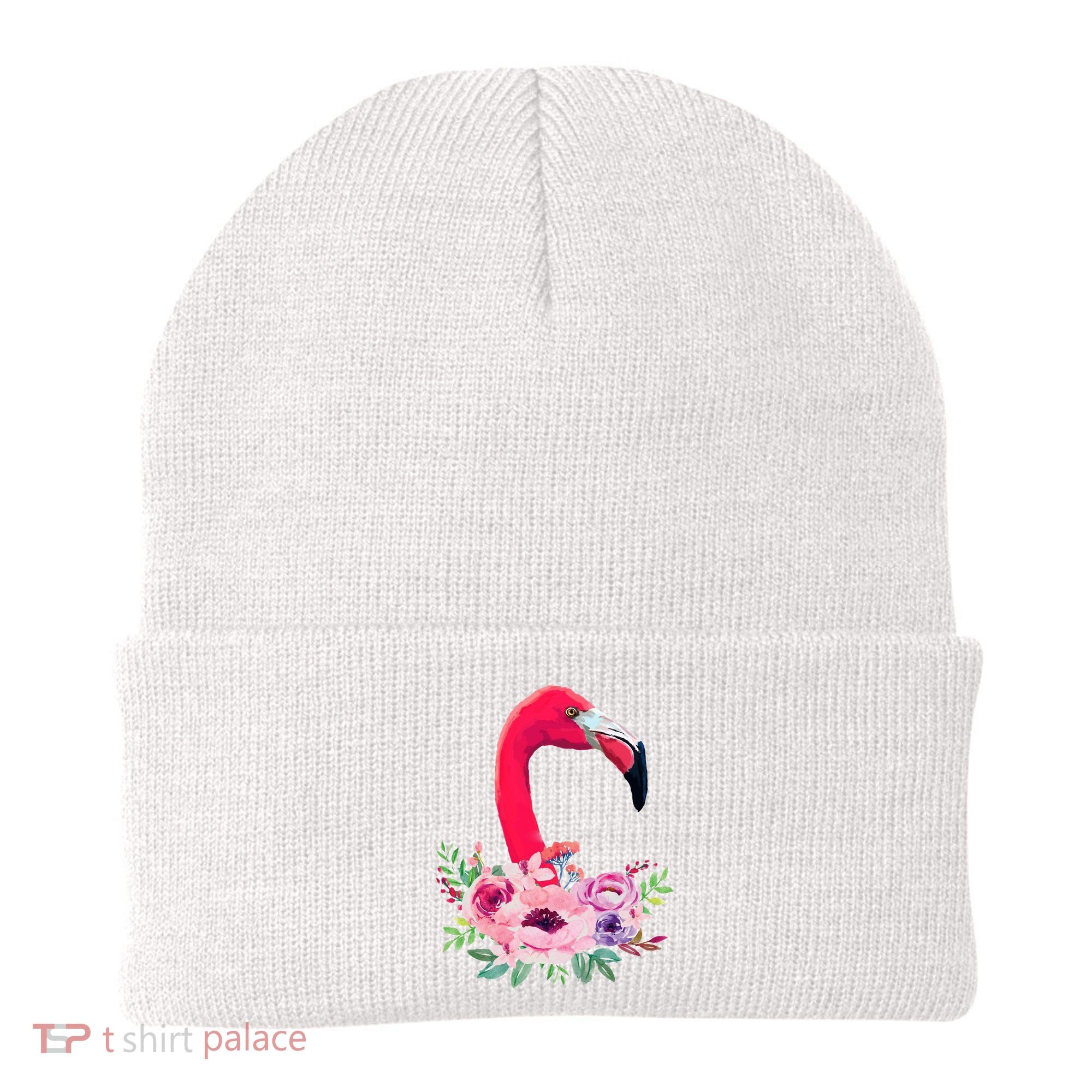 Flamingo Floral Art Beanie