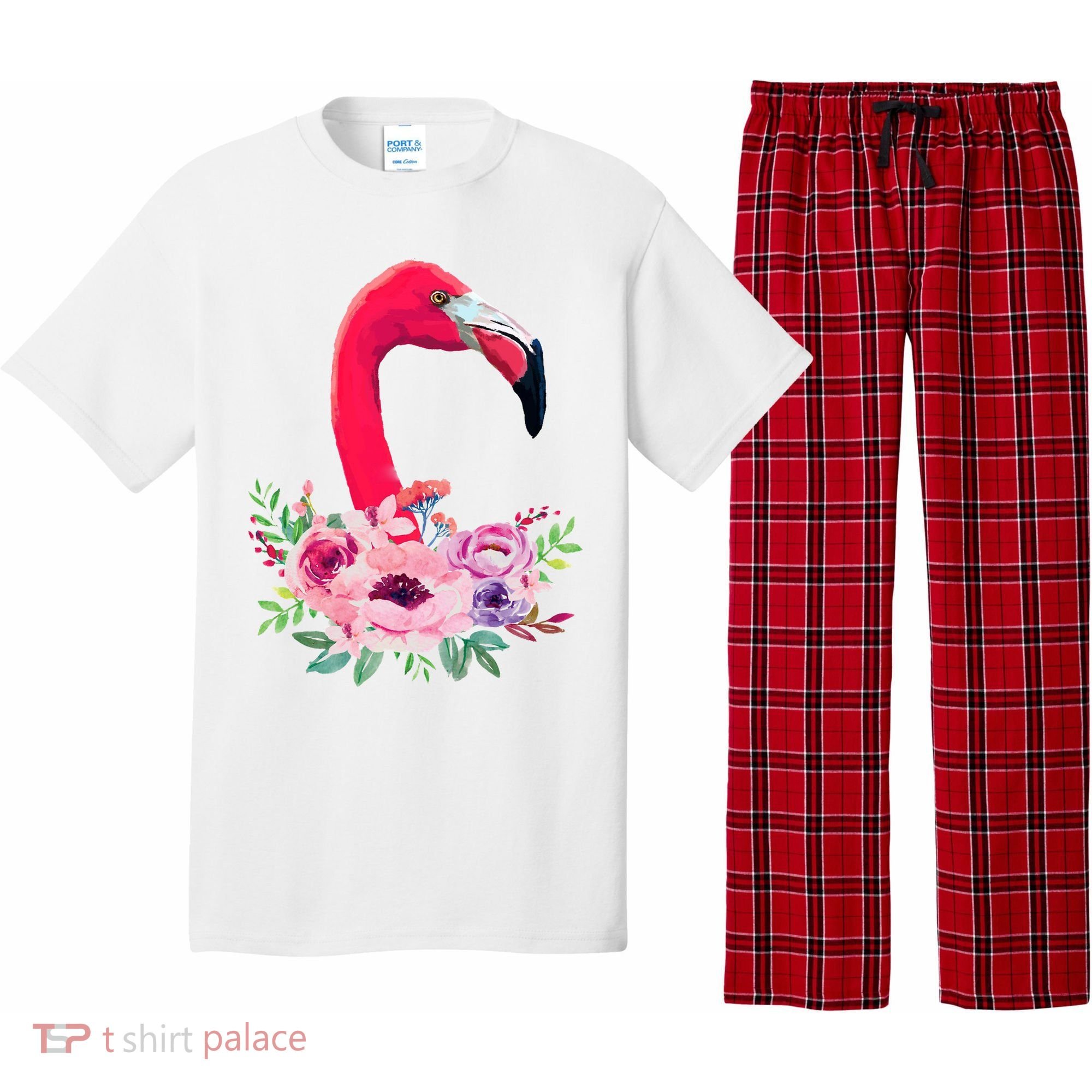 Flamingo Floral Art Pajama Set