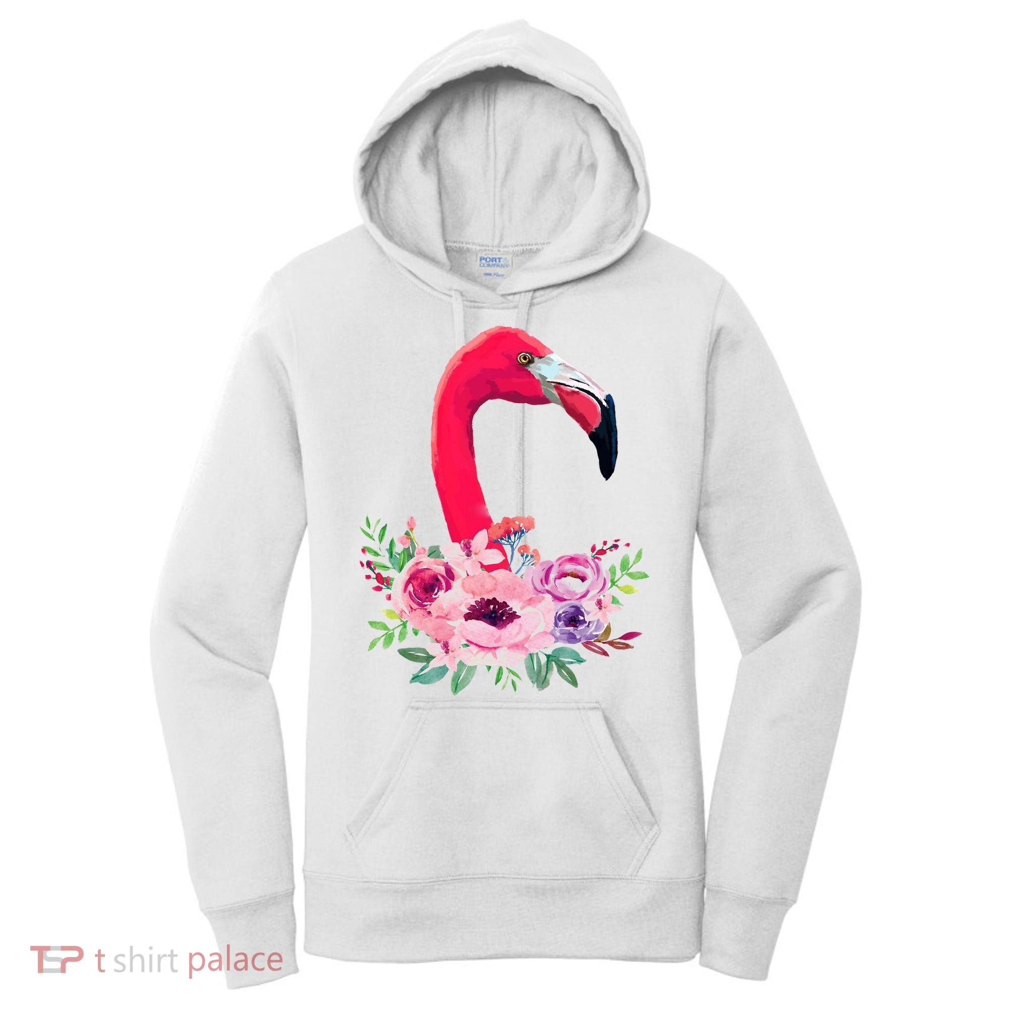 Flamingo Floral Art Women's Hoodie