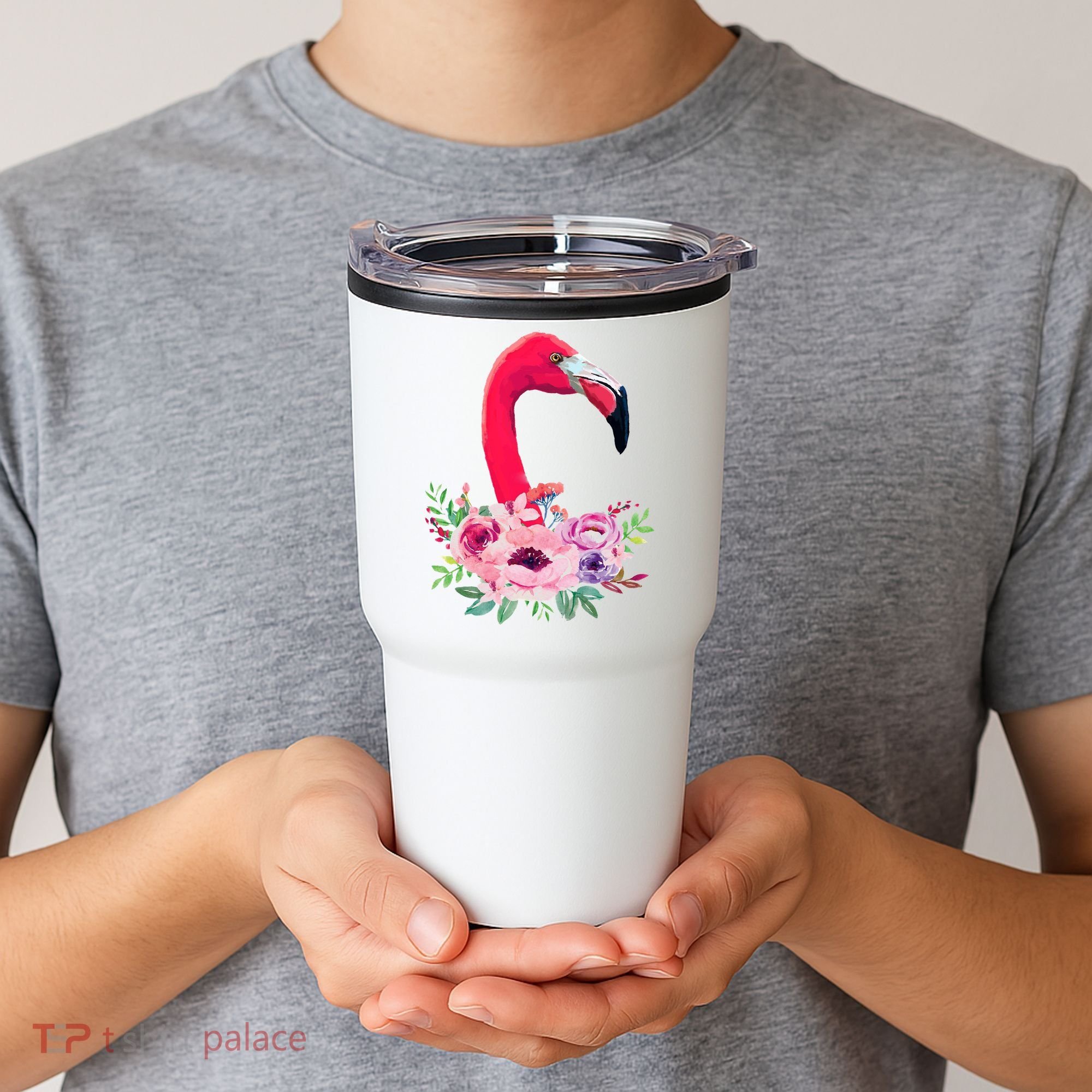 Flamingo Floral Art Tumbler