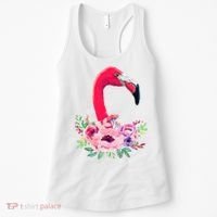 Flamingo Floral Art Women's Tank Top thumb 0