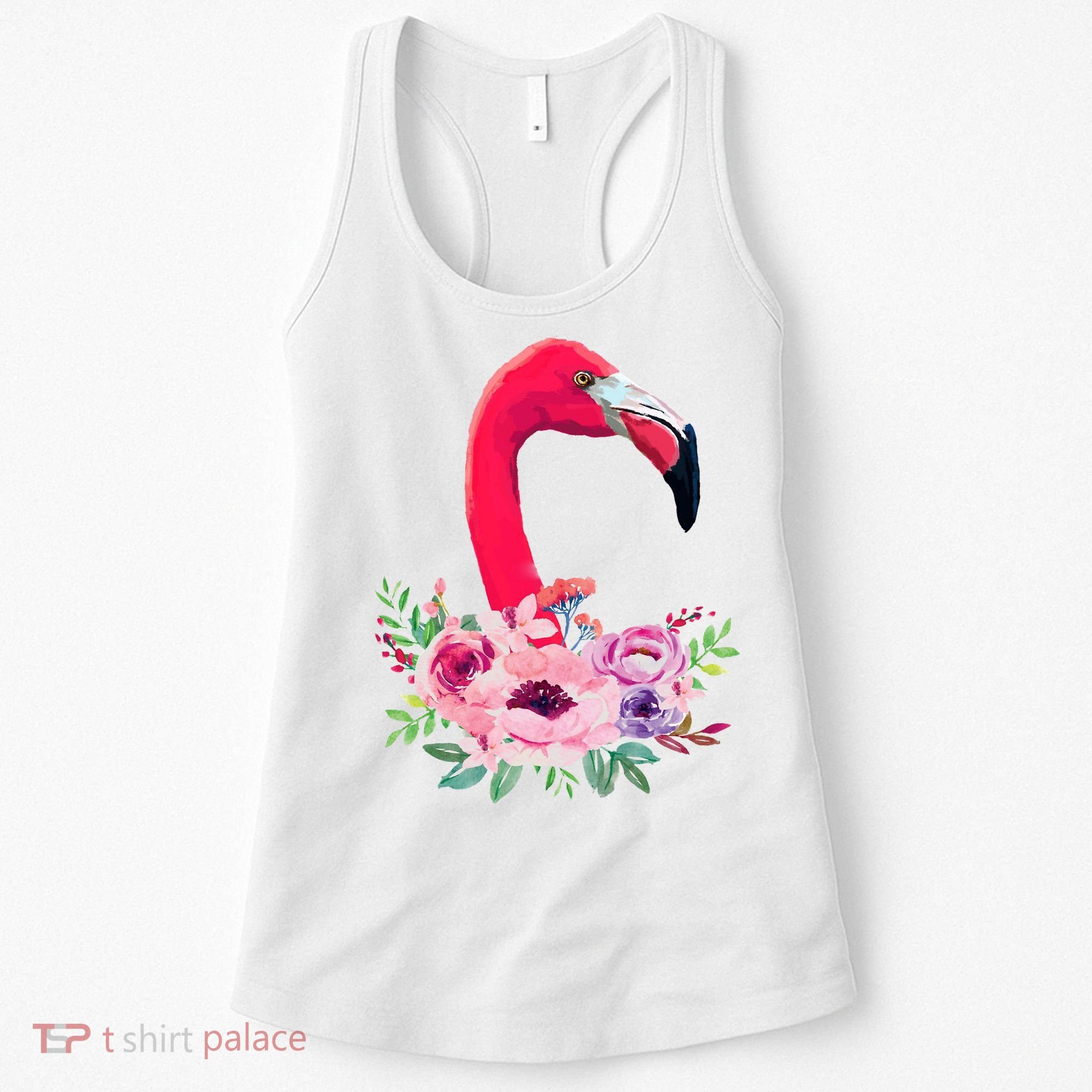 Flamingo Floral Art Women's Tank Top