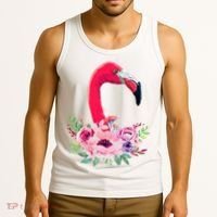 Flamingo Floral Art Tank Top thumb 3