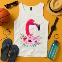 Flamingo Floral Art Tank Top thumb 4