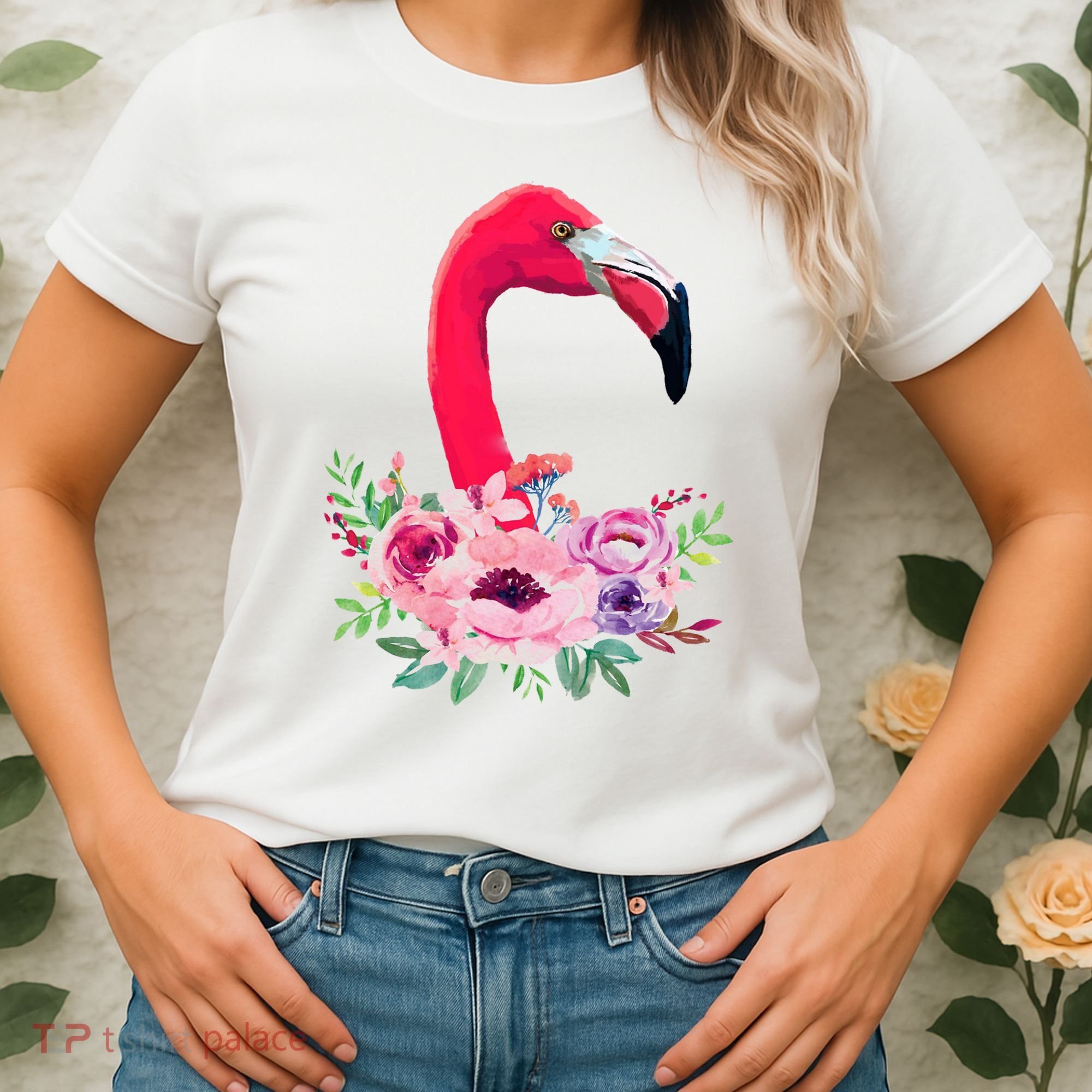 Flamingo Floral Art Women's T-Shirt