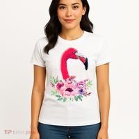 Flamingo Floral Art Women's T-Shirt thumb 4