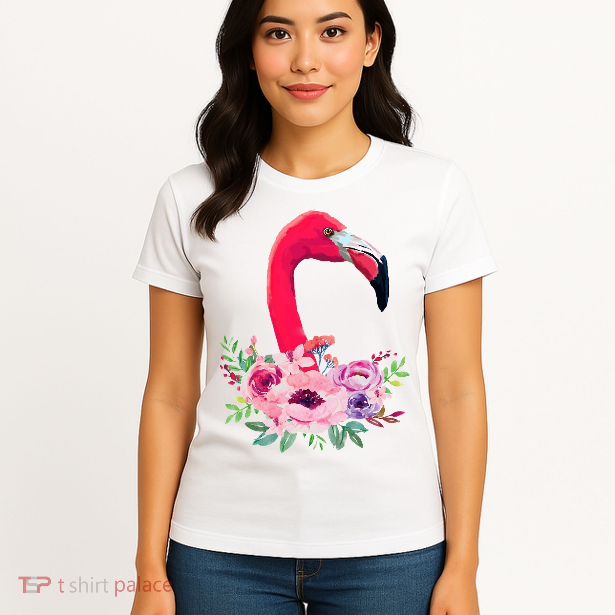 Flamingo Floral Art Women's T-Shirt