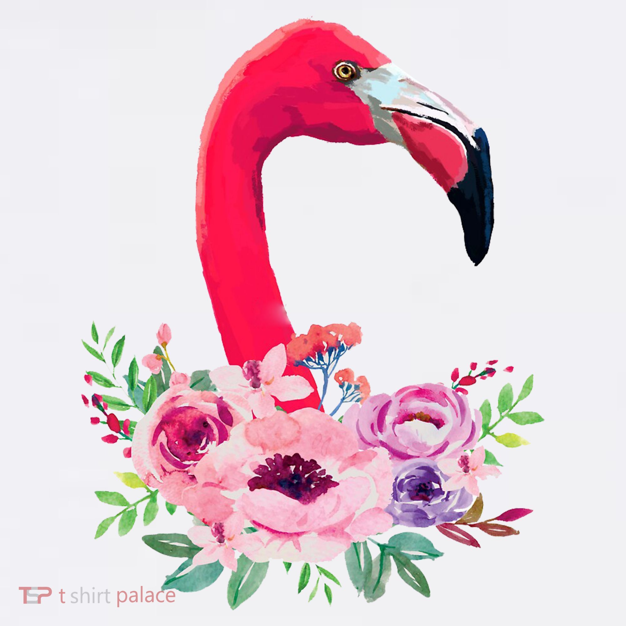 Flamingo Floral Art Women's T-Shirt