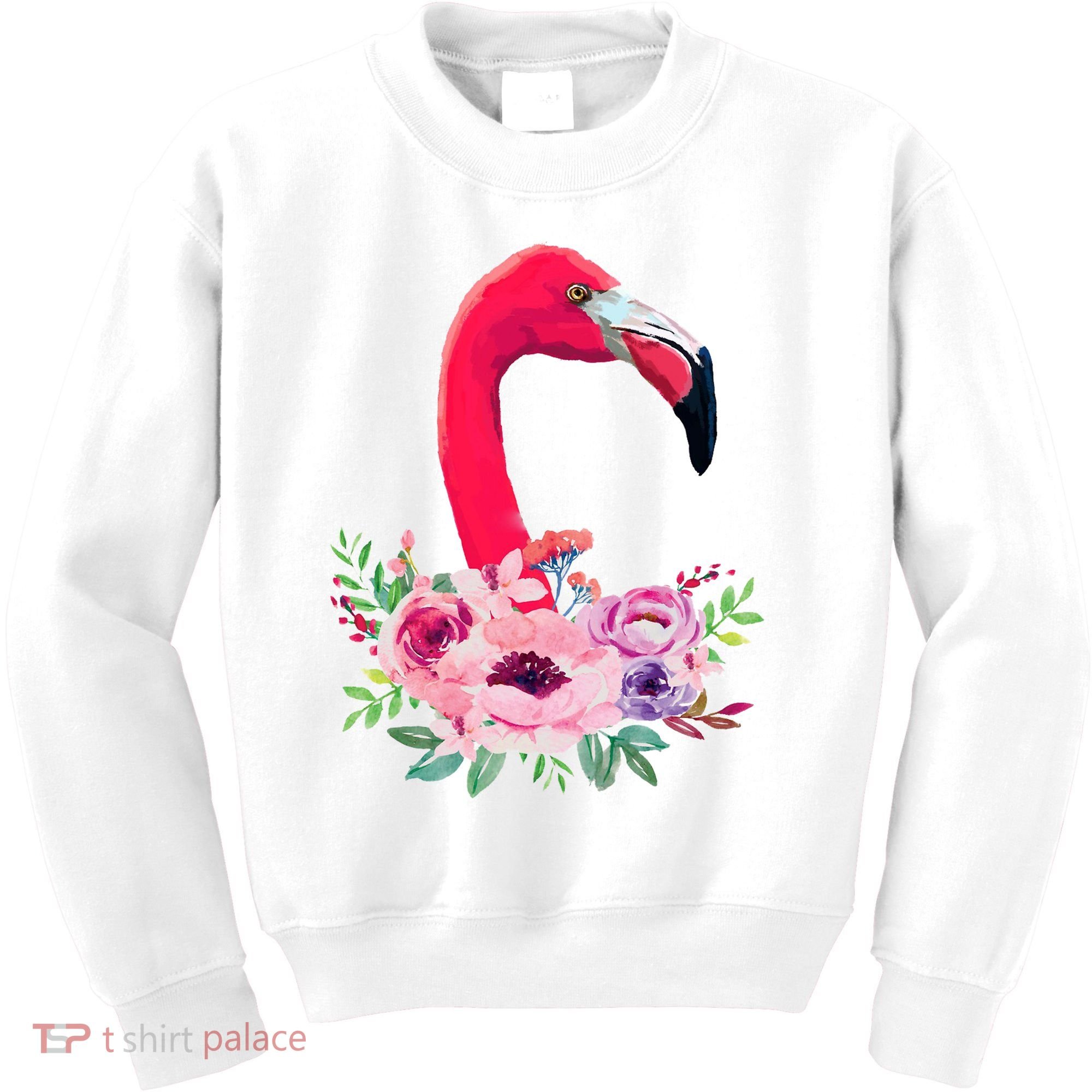 Flamingo Floral Art Kids Sweatshirt