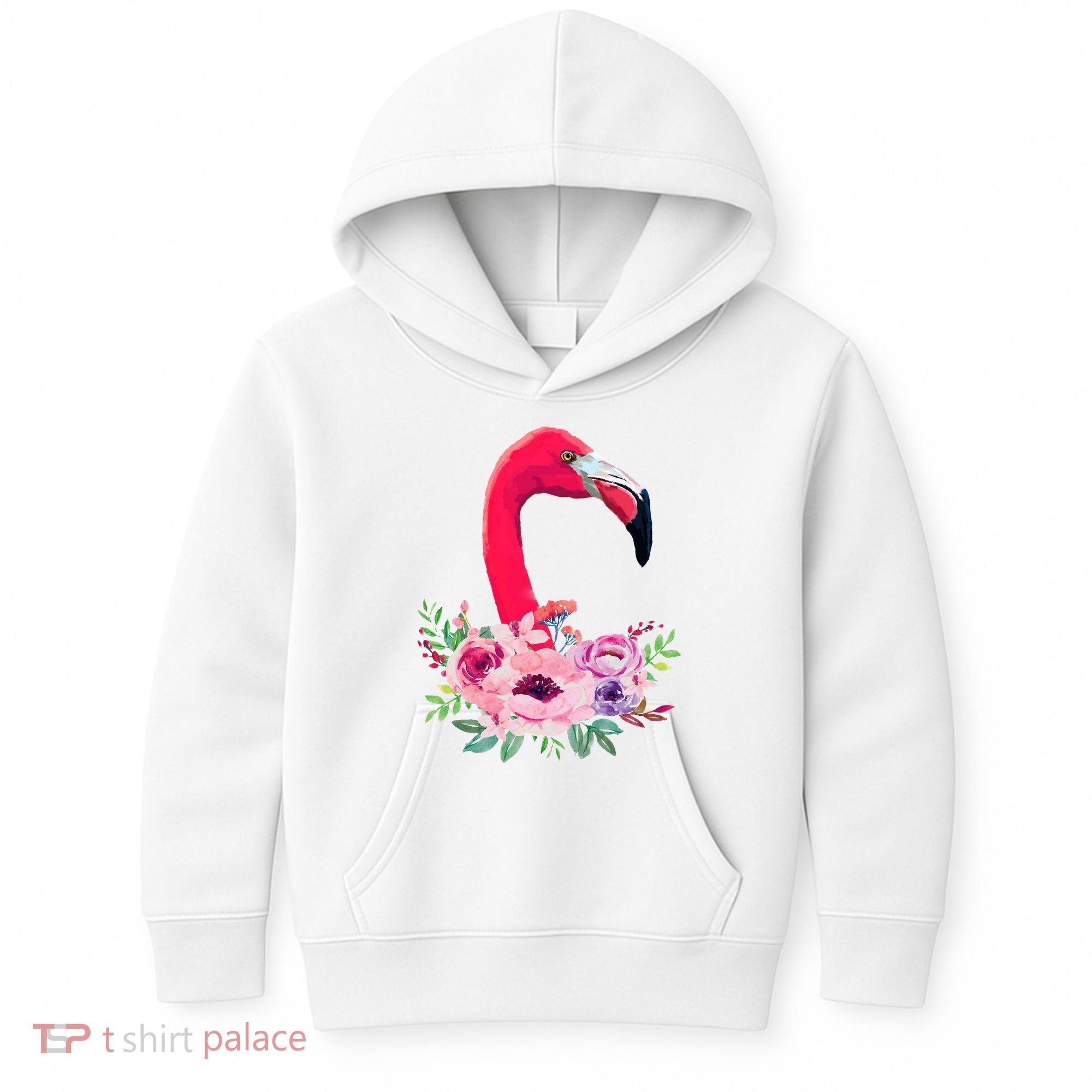 Flamingo Floral Art Kids Hoodie