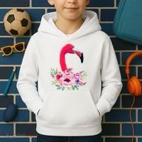 Flamingo Floral Art Kids Hoodie thumb 2