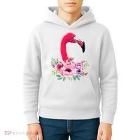 Flamingo Floral Art Kids Hoodie thumb 4