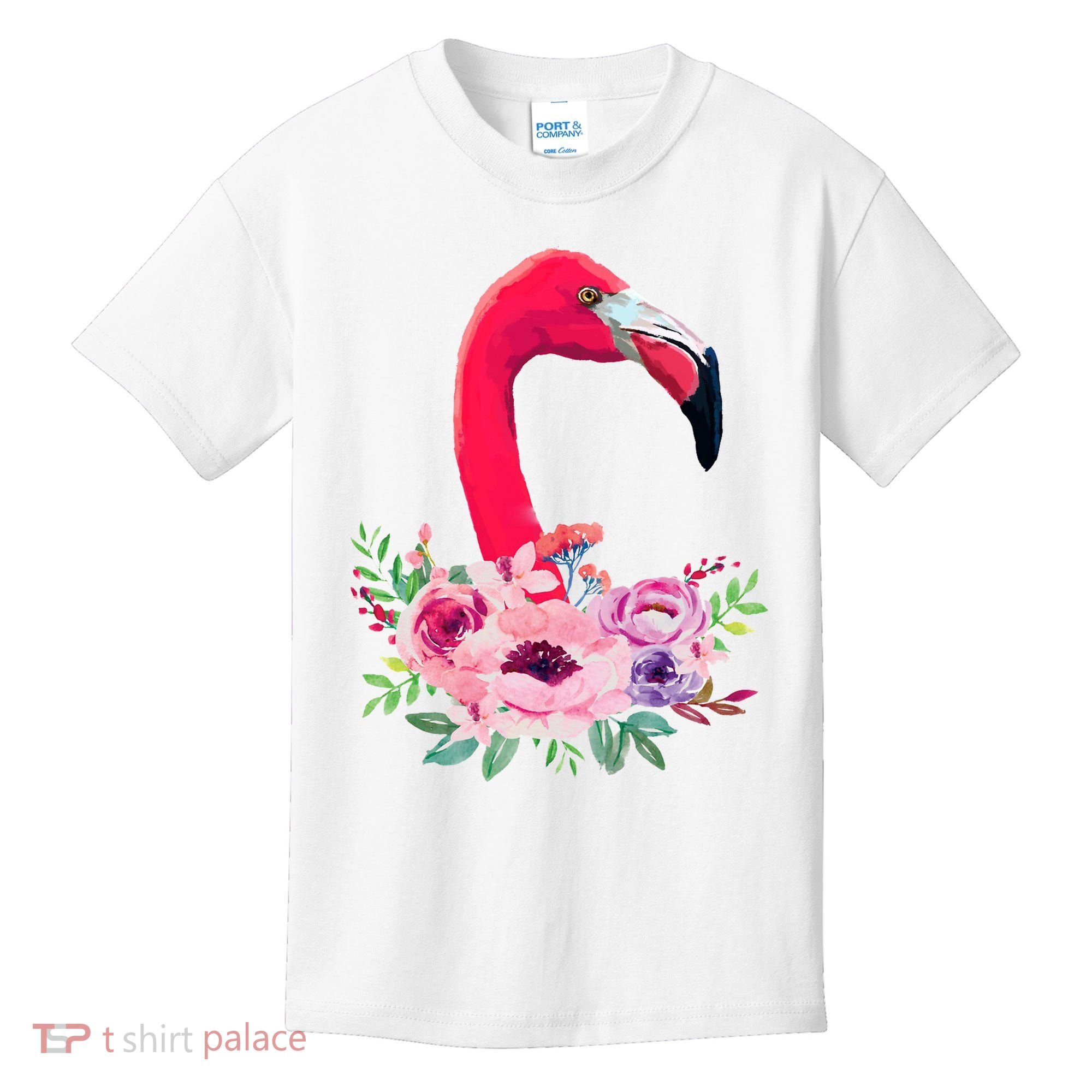 Flamingo Floral Art Kids T-Shirt