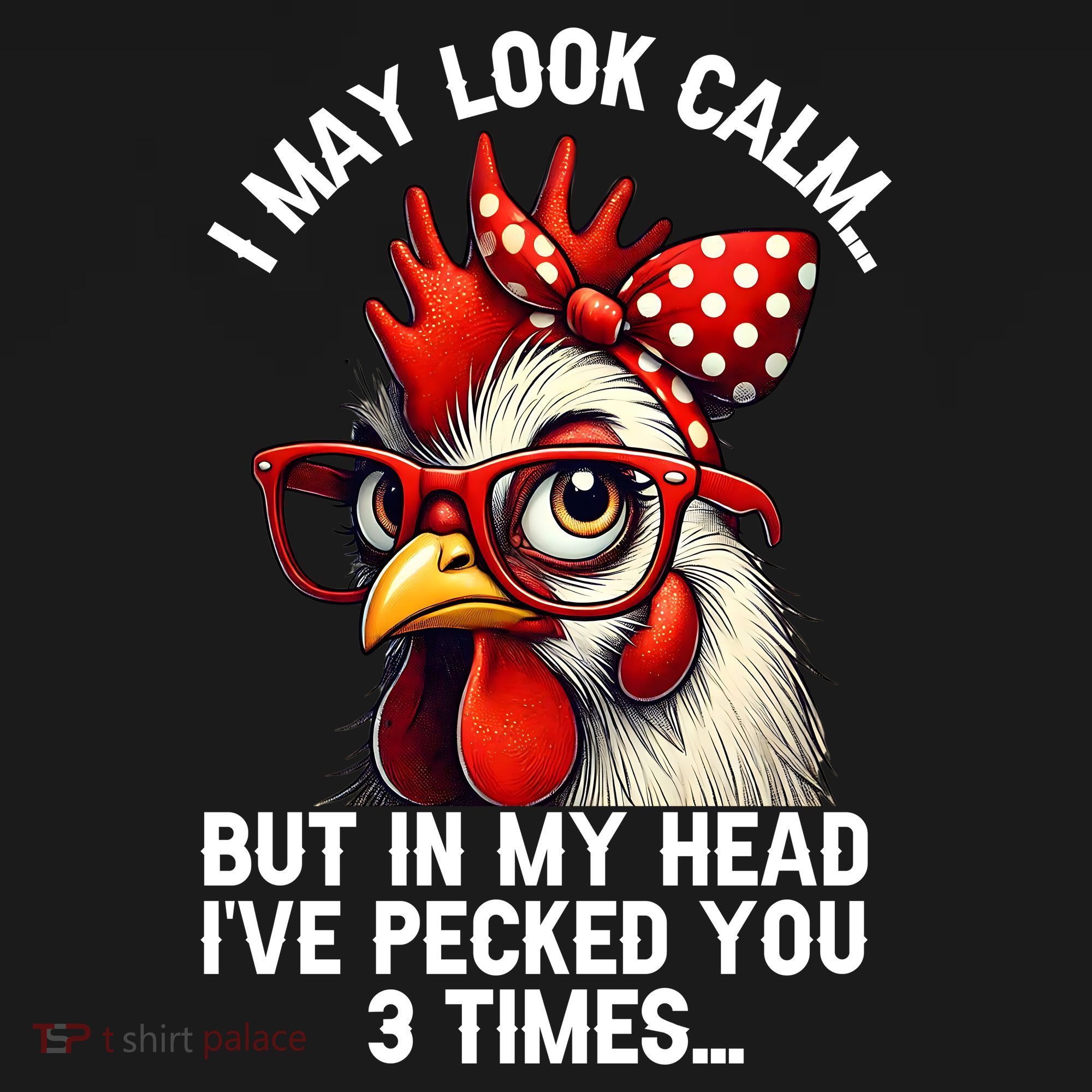 Funny Farm Animal Chicken Meme I May Look Calm Pecked Polo