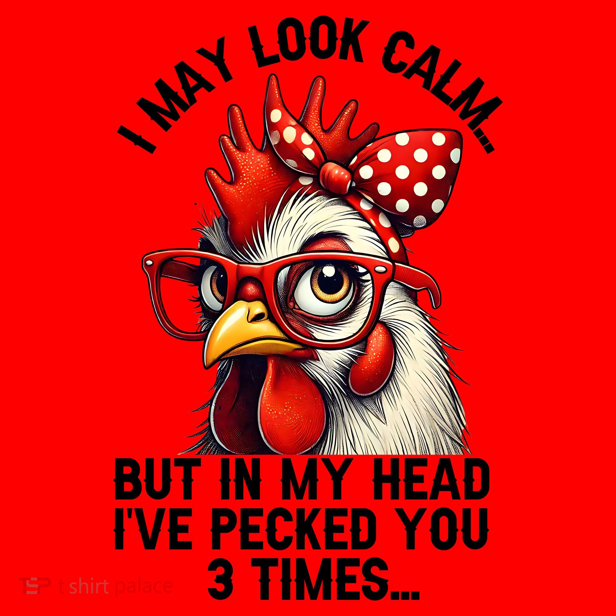 Funny Farm Animal Chicken Meme I May Look Calm Pecked Santa Hat