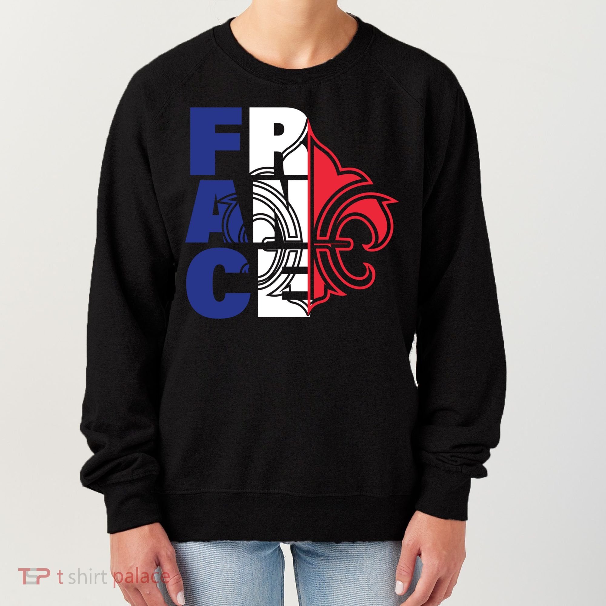France Flag And Fleurdelis Patriotic Elegance Gift Women's Sweatshirt