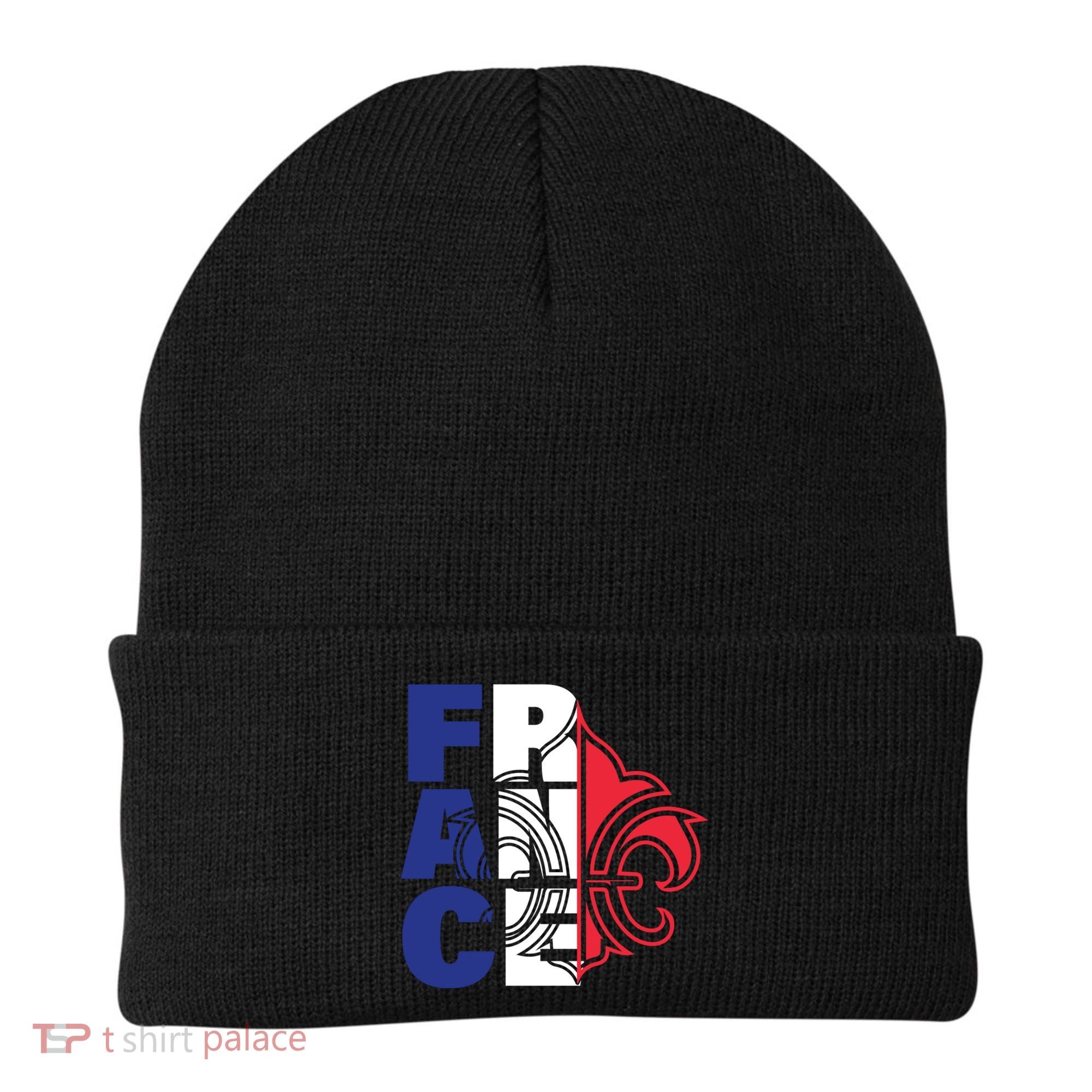 France Flag And Fleurdelis Patriotic Elegance Gift Beanie