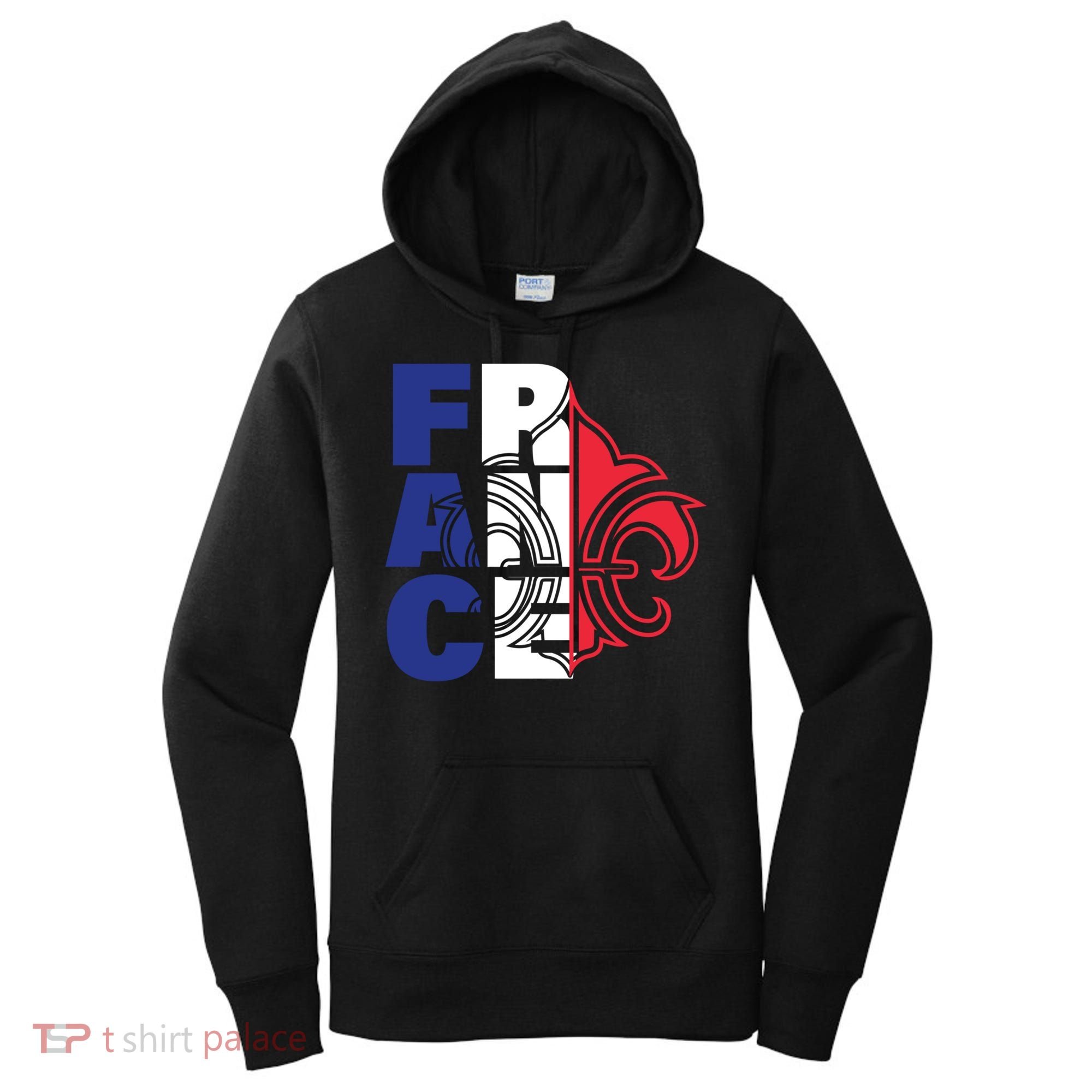 France Flag And Fleurdelis Patriotic Elegance Gift Women's Hoodie