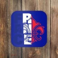 France Flag And Fleurdelis Patriotic Elegance Gift Coaster thumb 0