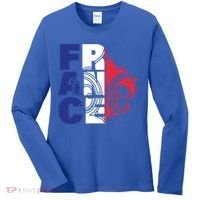 France Flag And Fleurdelis Patriotic Elegance Gift Women's Long Sleeve Shirt thumb 0