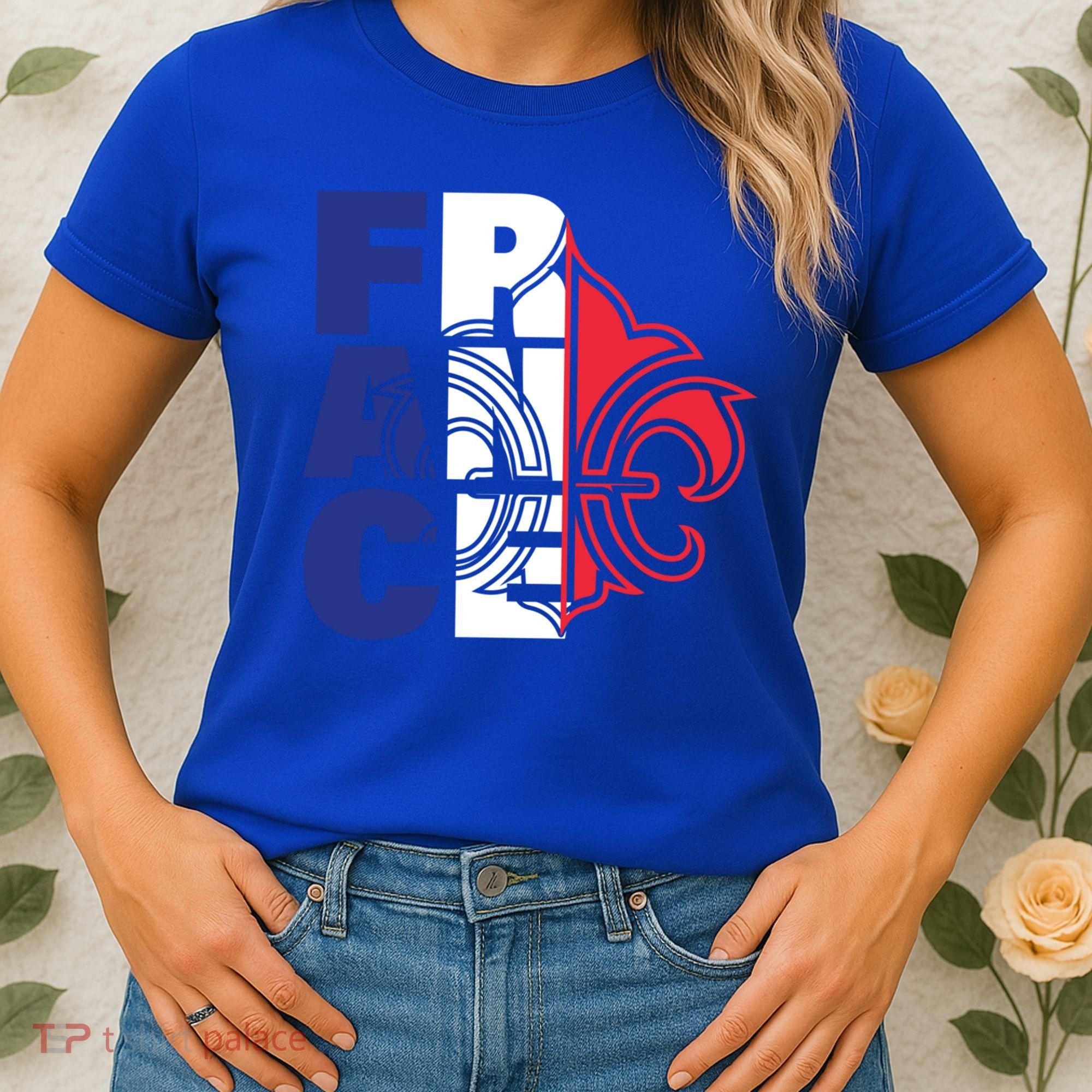France Flag And Fleurdelis Patriotic Elegance Gift Women's T-Shirt