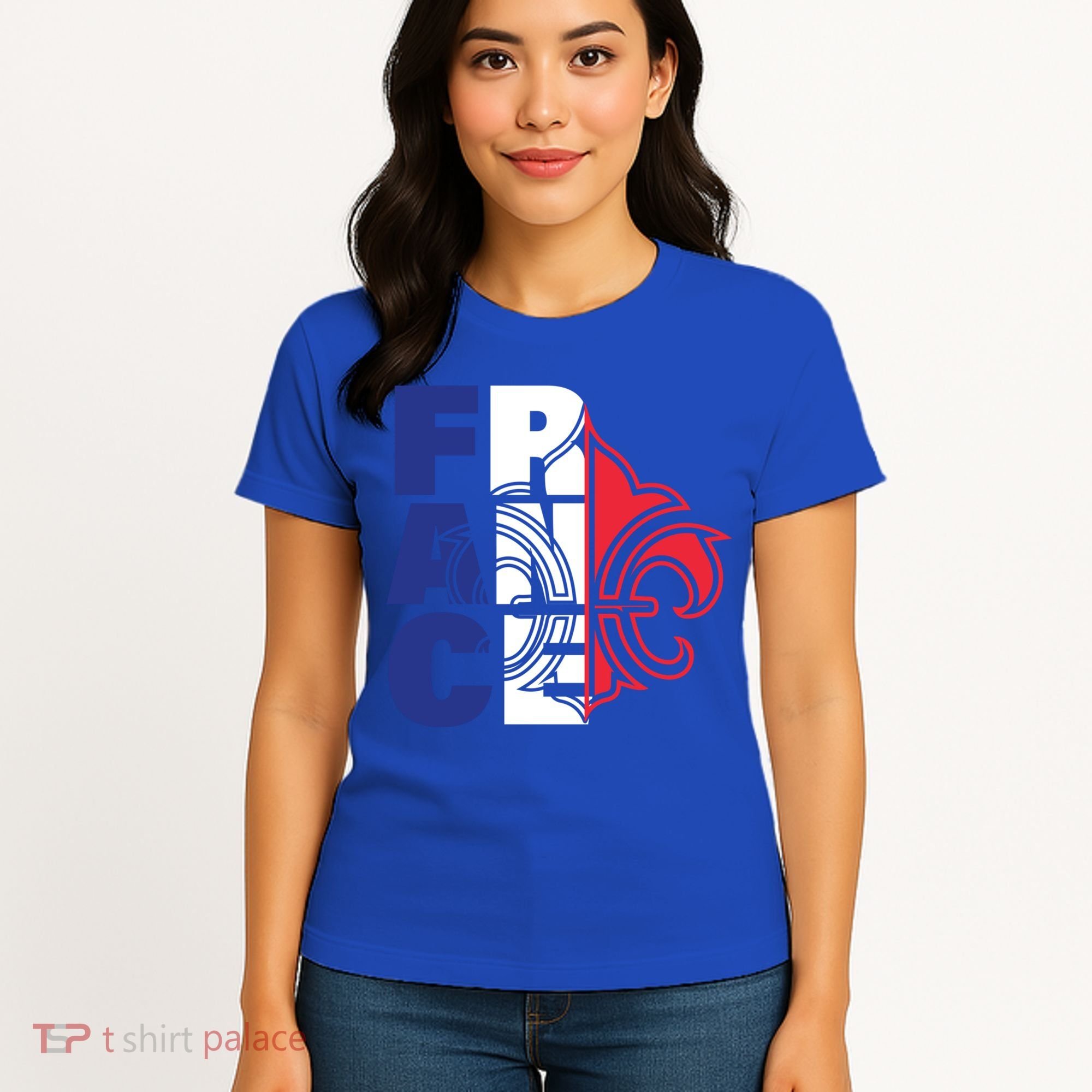 France Flag And Fleurdelis Patriotic Elegance Gift Women's T-Shirt