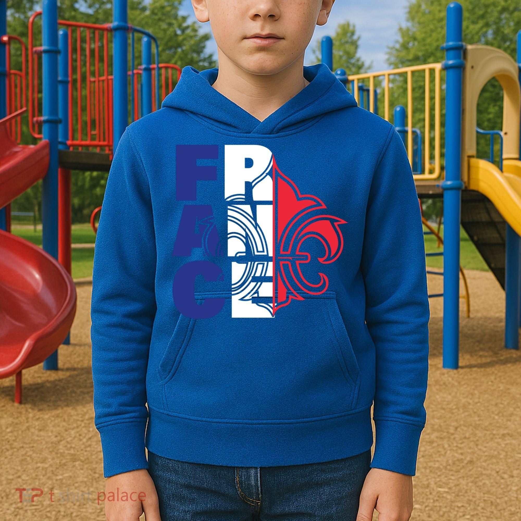 France Flag And Fleurdelis Patriotic Elegance Gift Kids Hoodie