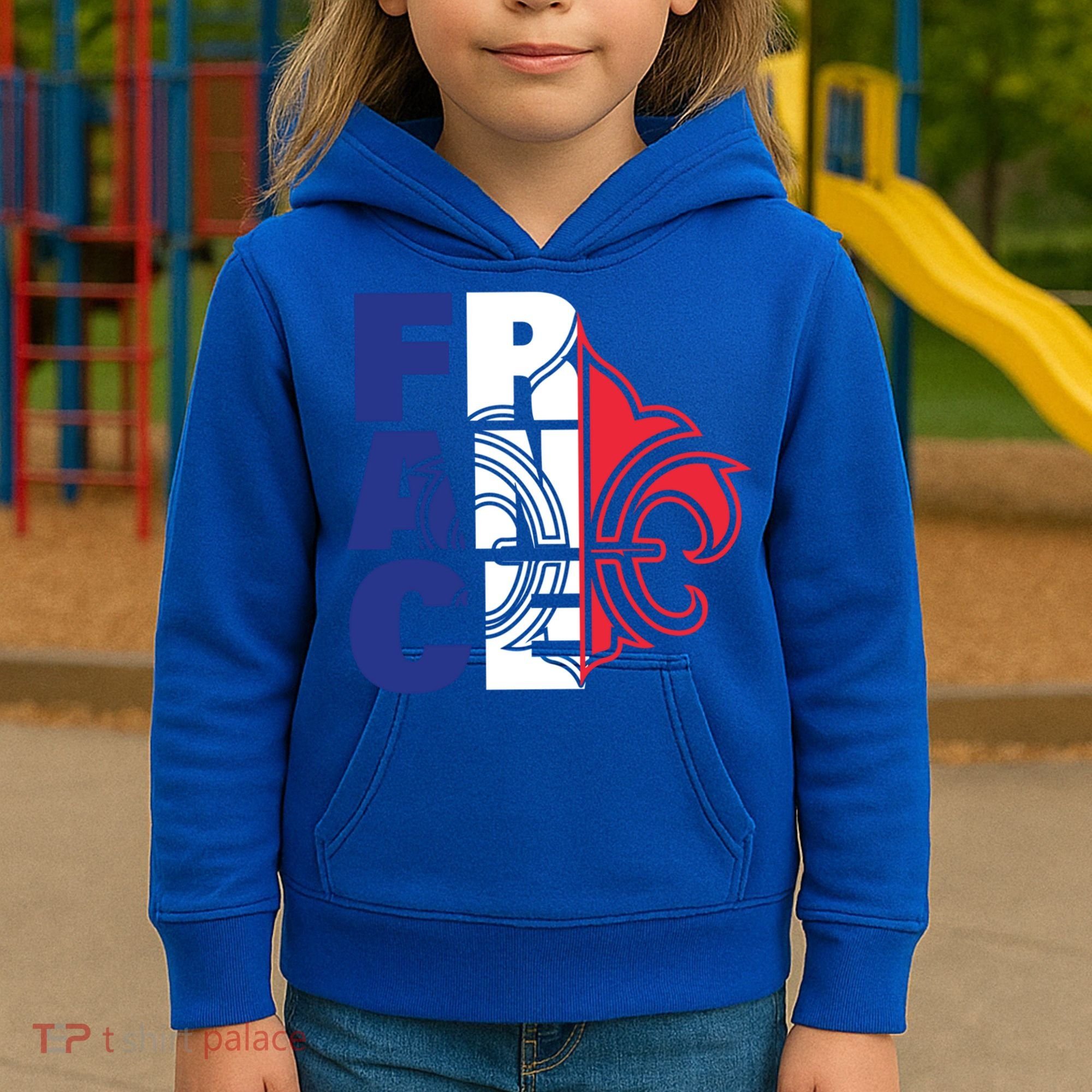 France Flag And Fleurdelis Patriotic Elegance Gift Kids Hoodie
