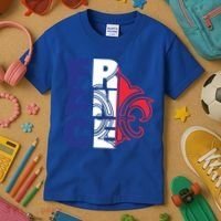 France Flag And Fleurdelis Patriotic Elegance Gift Kids T-Shirt thumb 3