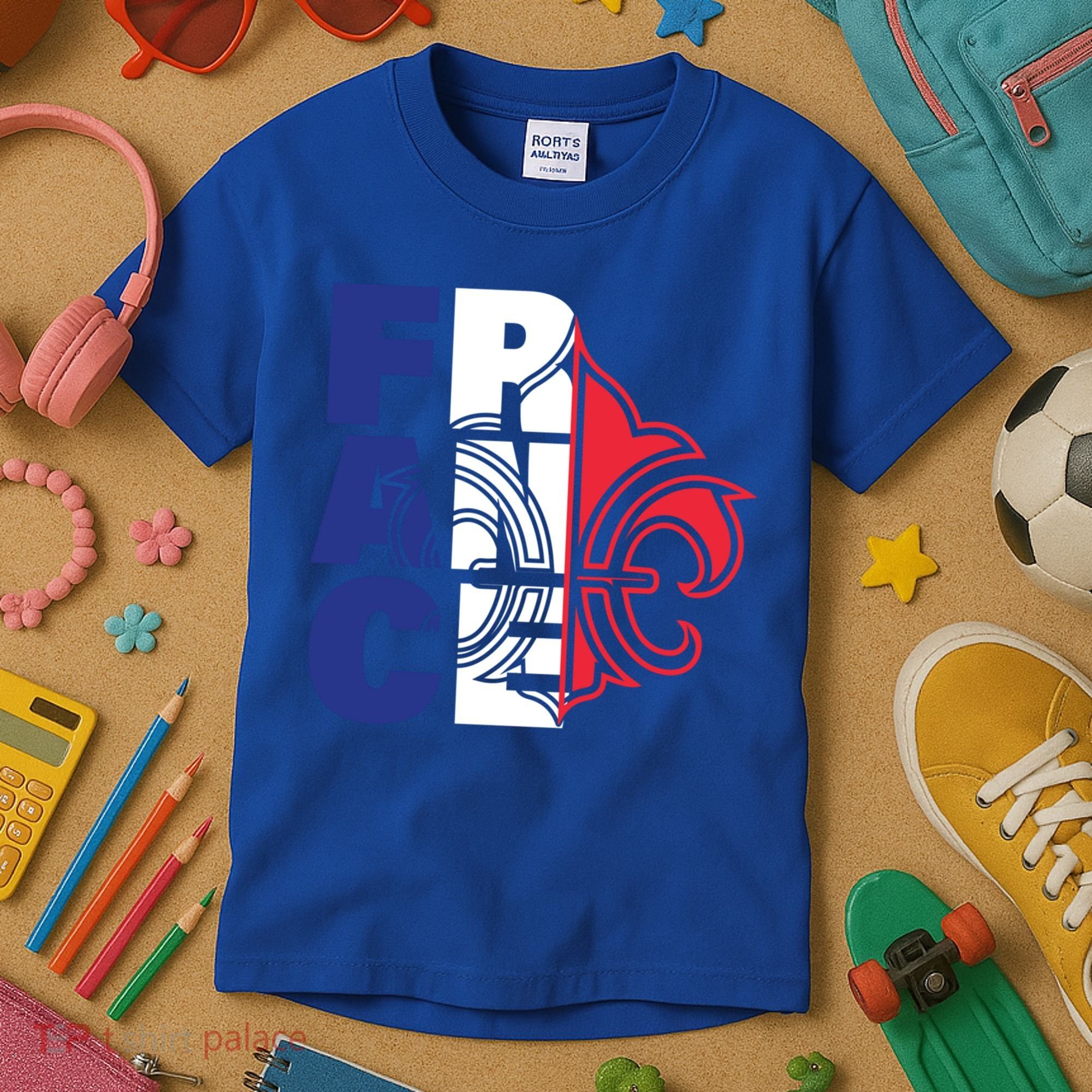France Flag And Fleurdelis Patriotic Elegance Gift Kids T-Shirt
