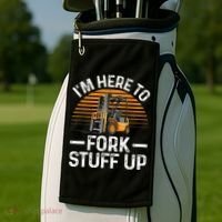 Funny Forklift Art For Women Certified Forklift Drivers Golf Towel thumb 2