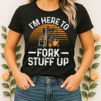 Funny Forklift Art For Women Certified Forklift Drivers Women's T-Shirt thumb 2