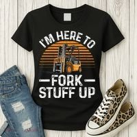 Funny Forklift Art For Women Certified Forklift Drivers Women's T-Shirt thumb 3
