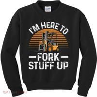 Funny Forklift Art For Women Certified Forklift Drivers Kids Sweatshirt thumb 0