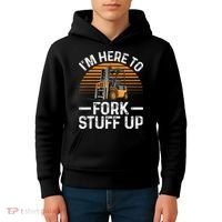 Funny Forklift Art For Women Certified Forklift Drivers Kids Hoodie thumb 4