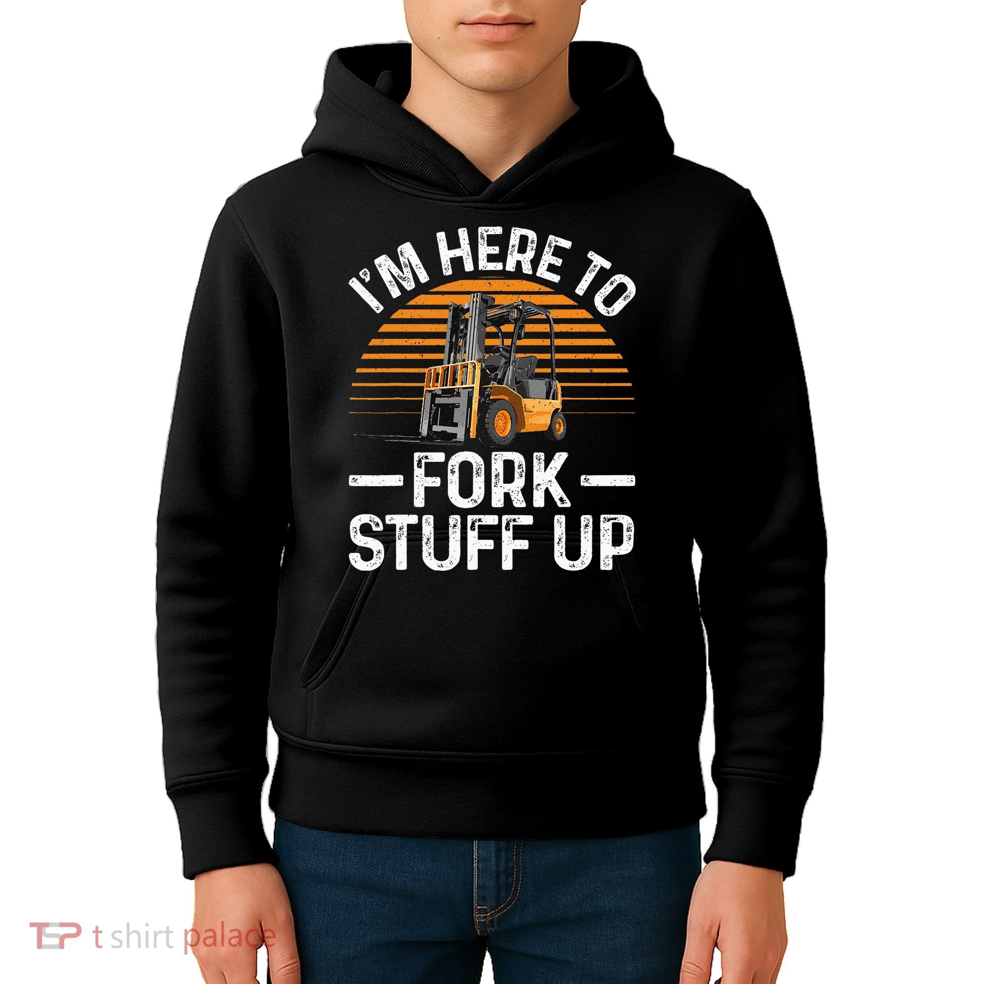 Funny Forklift Art For Women Certified Forklift Drivers Kids Hoodie