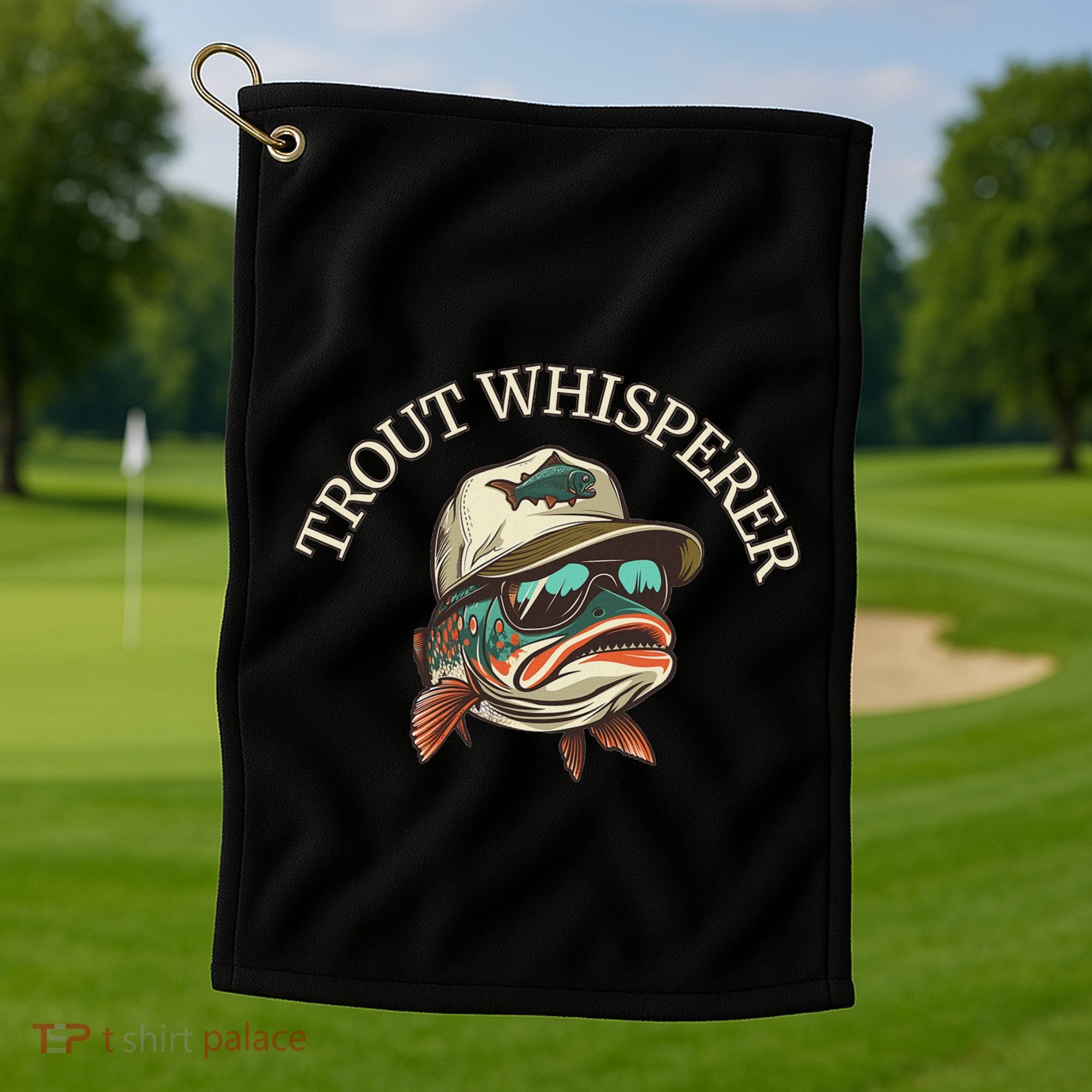Fishing Fun Adventurous Trout Whisperer Golf Towel
