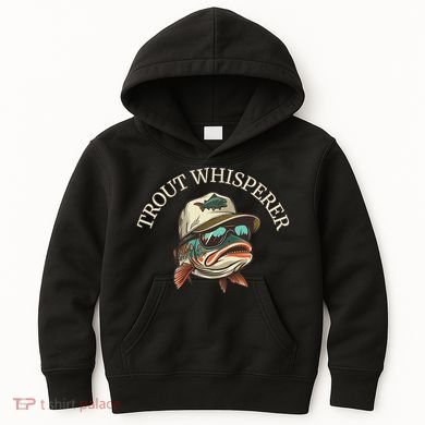 Fishing Fun Adventurous Trout Whisperer Kids Hoodie