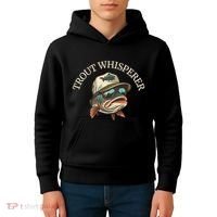 Fishing Fun Adventurous Trout Whisperer Kids Hoodie thumb 4