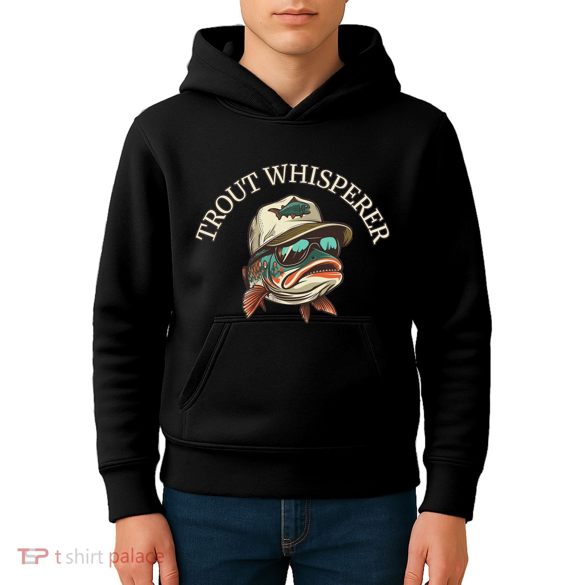 Fishing Fun Adventurous Trout Whisperer Kids Hoodie